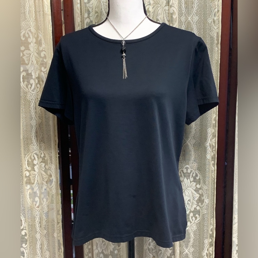 CROFT & BARROW S/S PLAIN BLACK TOP - SZ XL